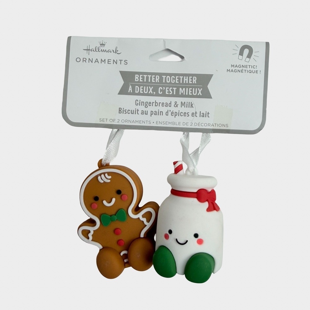Hallmark Better Together Gingerbread Man and Milk Magnetic Christmas Ornament